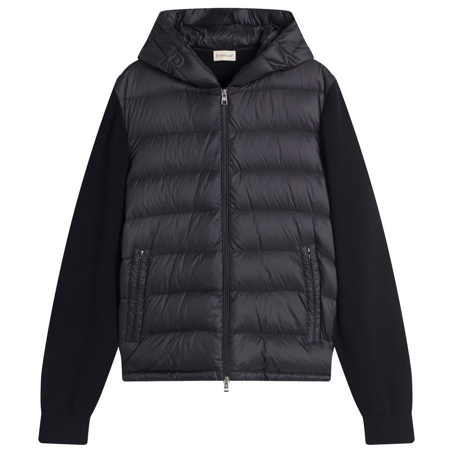 Яке Moncler Hybrid Zip Through Hooded Jacket, Size Large Черно | 9B000-06-M1131-776, 0