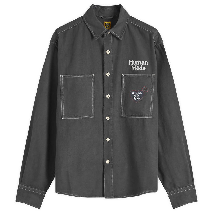 Риза Human Made Work Shirt Stitch Large Сиво | HM28SH017-BK