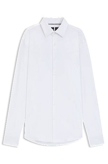 Риза BOSS Slim-fit shirt in brushed stretch flannel Бяло | 50550068