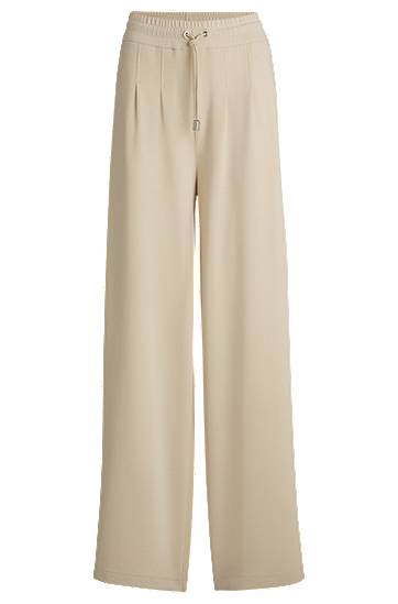 Wide-Leg Tracksuit Bottoms with Pleats