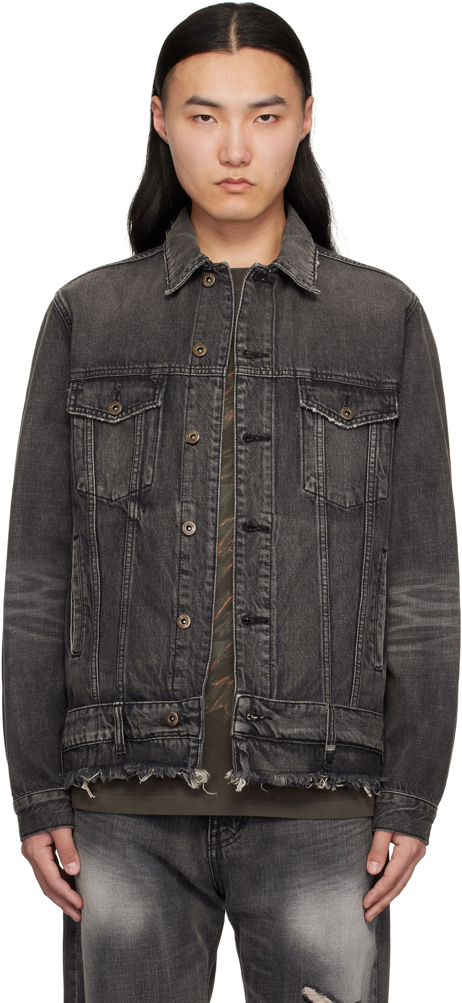 Яке We11done We11done Denim Trucker Jacket Сиво | WD-DJ0-25-308-U-BK, 0