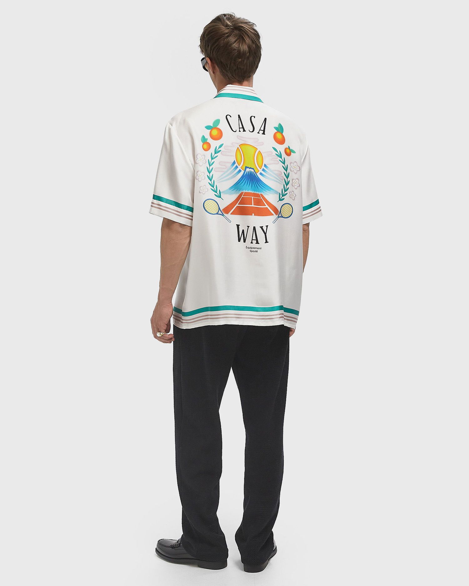 Риза Casablanca Cuban Collar Resort Shirt Бяло | MPF25-SH-003-07, 1