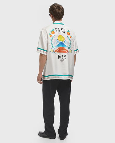 Риза Casablanca Cuban Collar Resort Shirt Бяло | MPF25-SH-003-07, 1