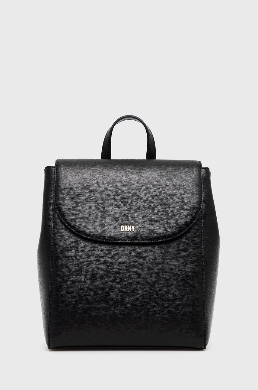Раница DKNY Kožený batoh dámský, černá barva, malý, hladký Черно | R21K3R76, 0