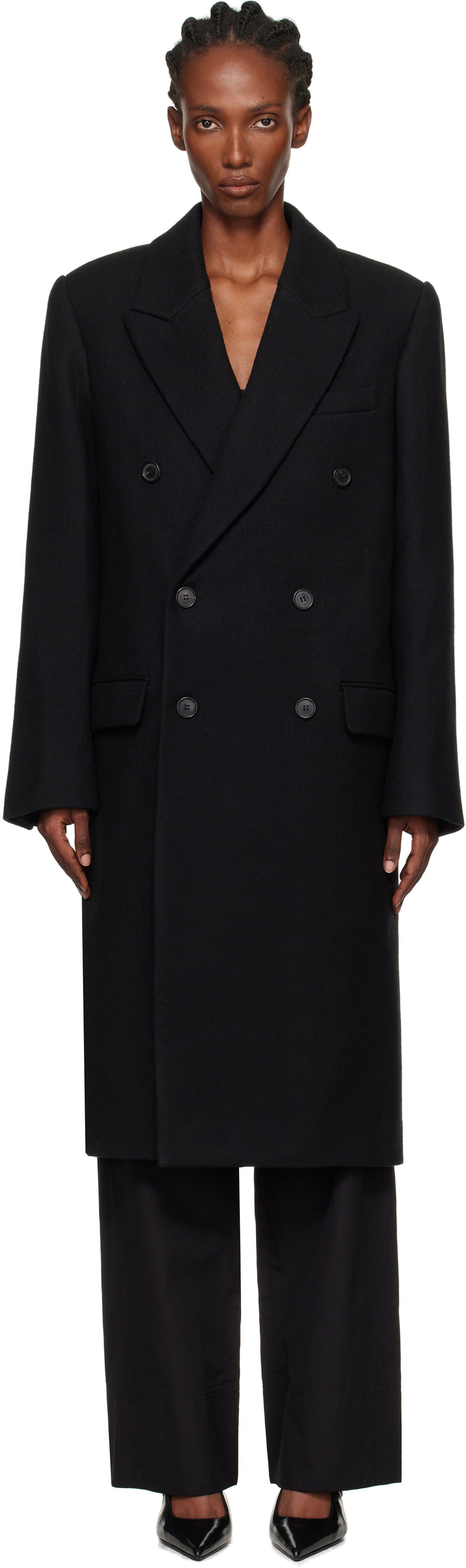 Палта WARDROBE.NYC WARDROBE.NYC Double Breasted Coat Черно | W4108F25WO, 0