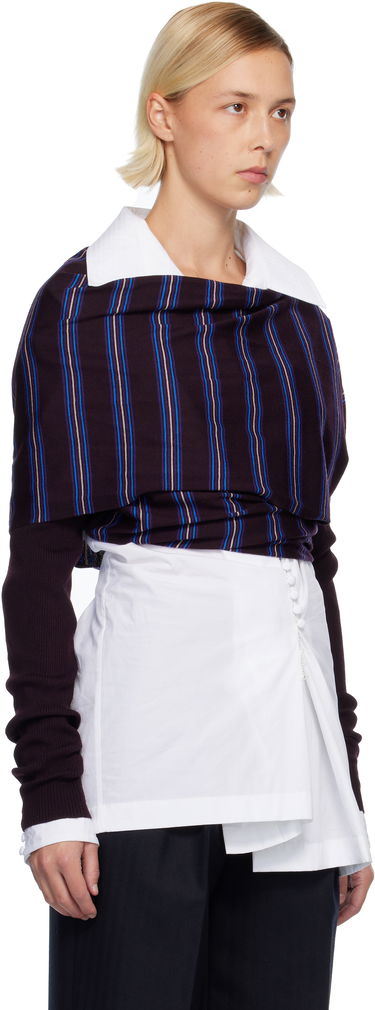 Пуловер Dries Van Noten Dries Van Noten Striped Draped Merino Wool Bolero Многоцветен | 252-011207-2700, 1