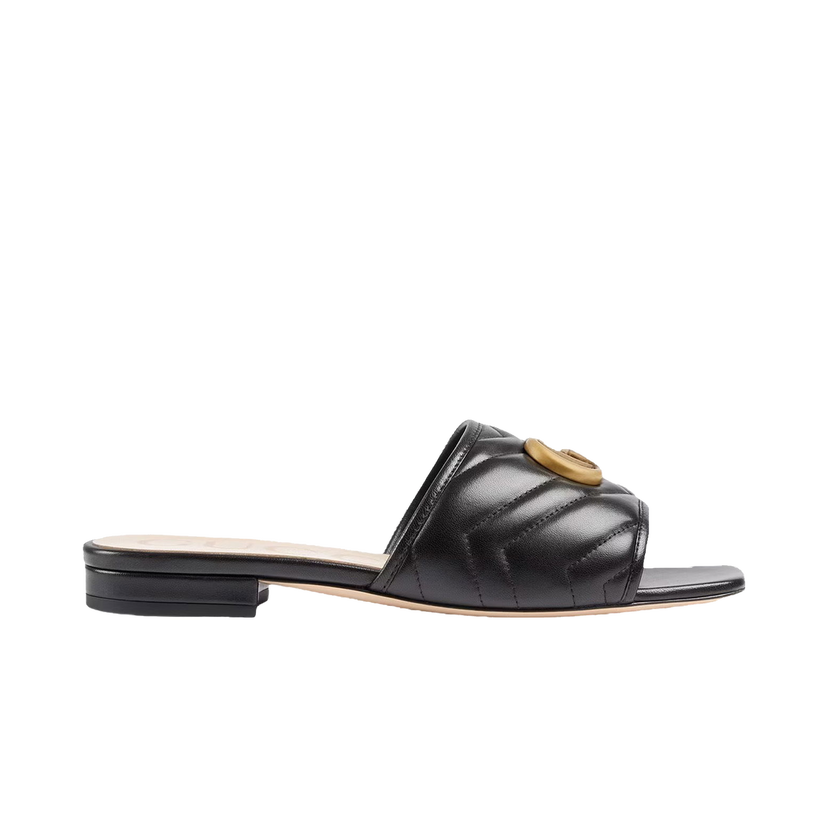 Кецове и обувки Gucci Double G Slide Sandal 'Black' Leather Черно | _646169 BKO60 1000