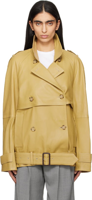Тренчкот TOTEME TOTEME Short Trench Leather Jacket Жълто | 252-WRO0185-LE0127, 0