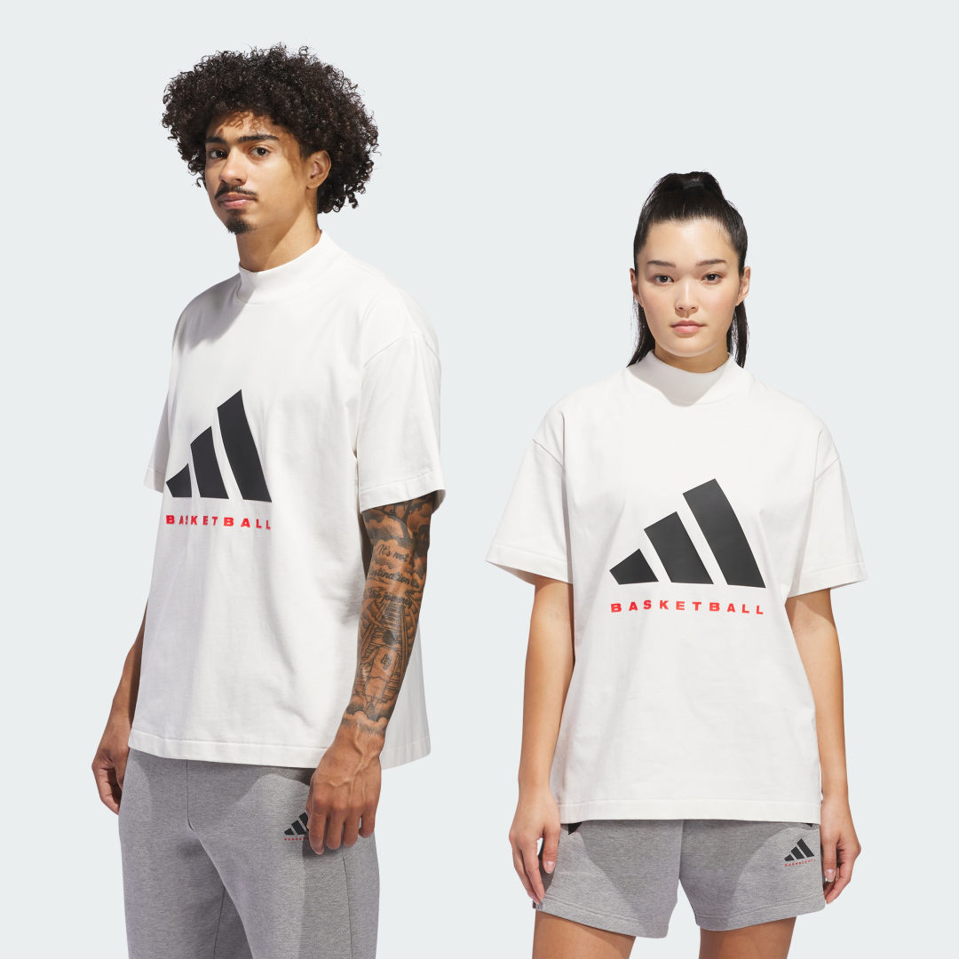 Тениска adidas Performance Basketball Graphic Tee Бяло | JE3762, 0