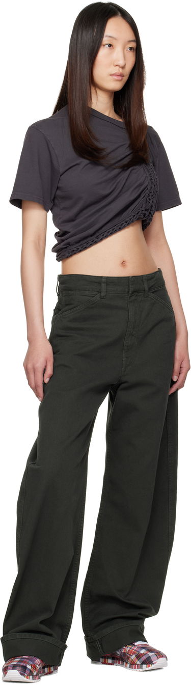 Съкратен топ Collina Strada Collina Strada Clover Cropped T-Shirt Сиво | XX3042, 3
