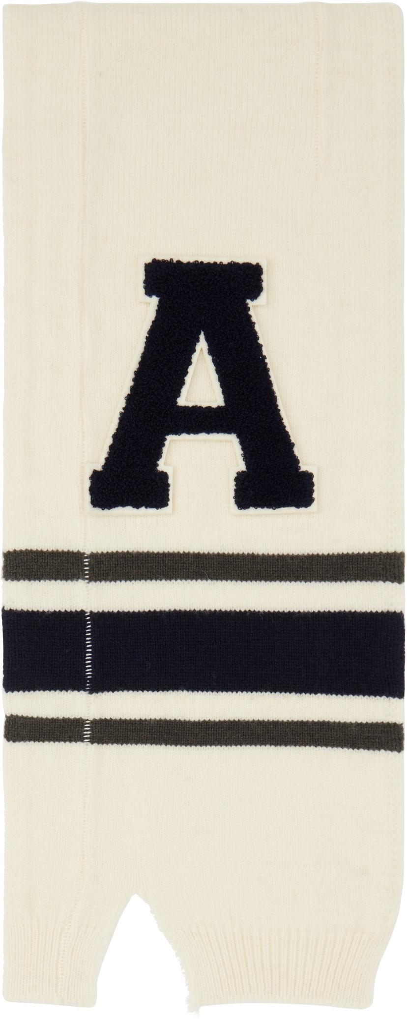 Шал Ambush Knit Scarf With Letter Appliqué Бяло | BWMA002F24KNI0013146