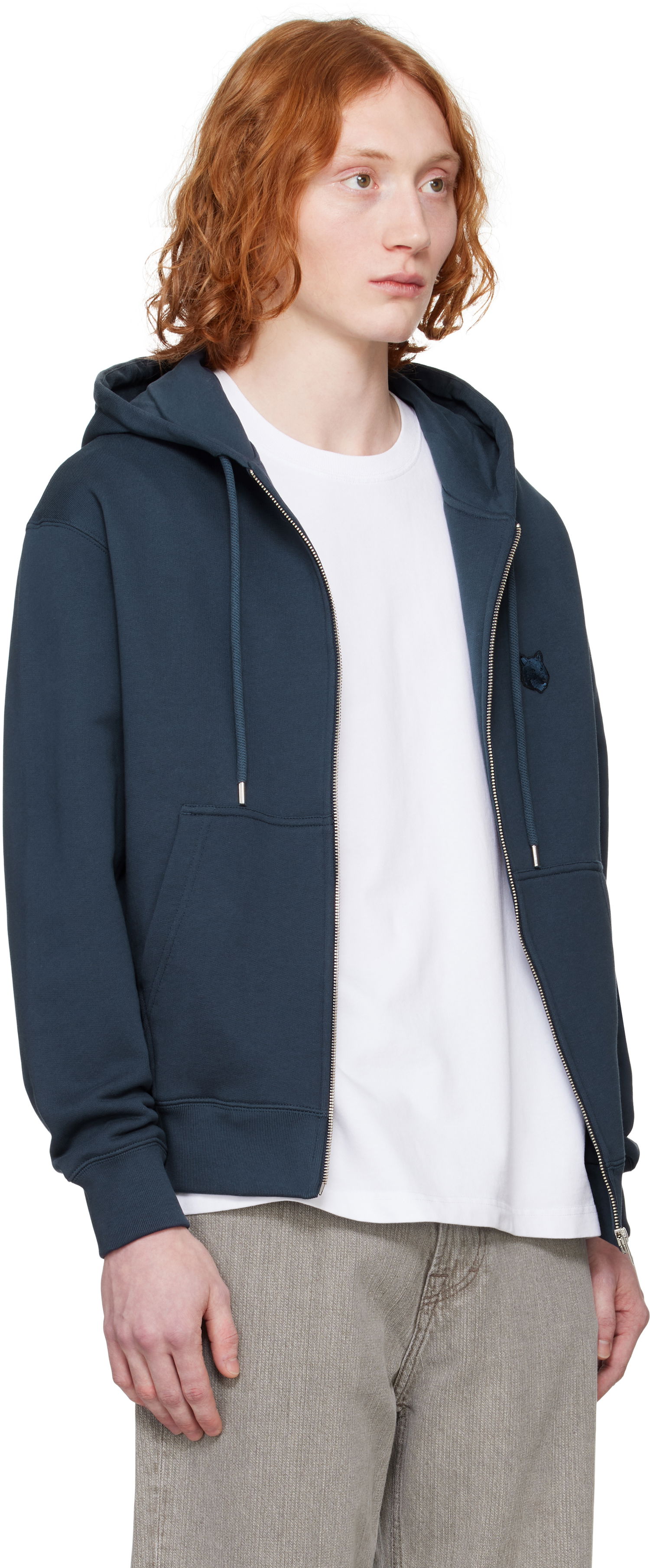 Суитчър MAISON KITSUNÉ Maison Kitsuné Fox Head Zip Hoodie Тъмно синьо | MM00714KM0321, 1