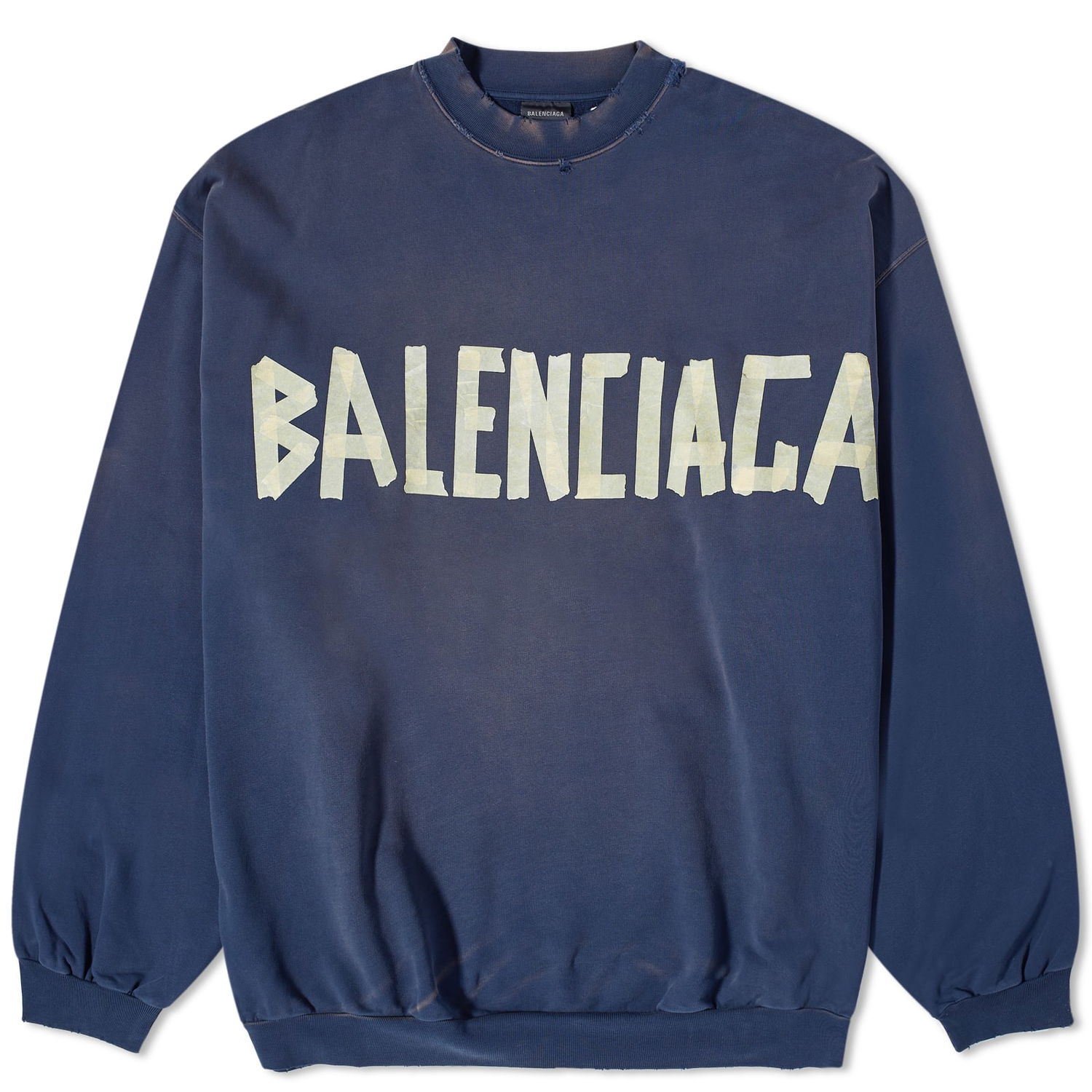 Суитчър Balenciaga Tape Type Crew Sweatshirt Синьо | 744701-TOVB1-4140, 0