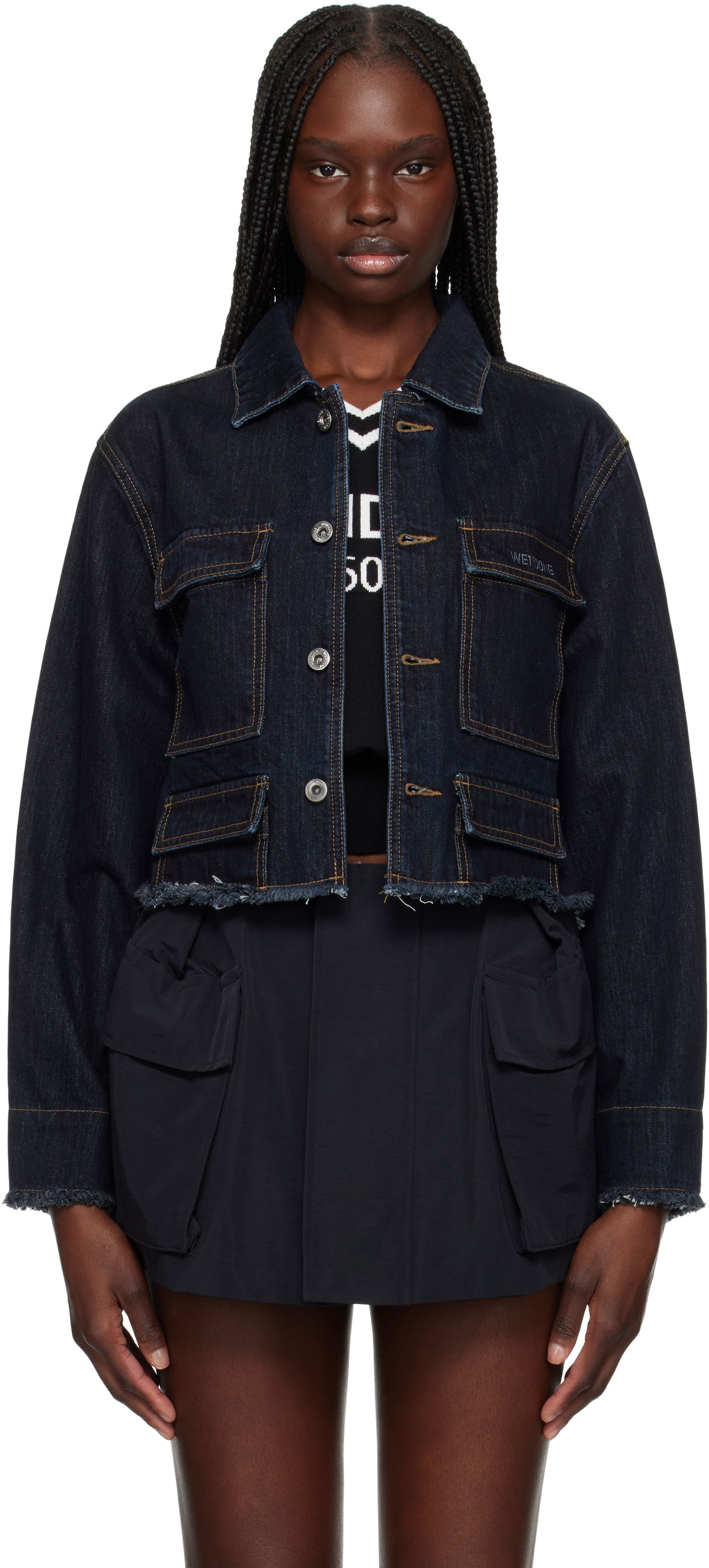 Яке We11done We11done Cropped Denim Jacket Синьо | WD-DJ1-25-301-W-BL, 0
