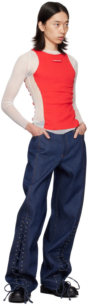 Дънки Jean Paul Gaultier Jean Paul Gaultier Lacing Detail Jeans Синьо | 24/30-F-PA151P-D015-55, 3