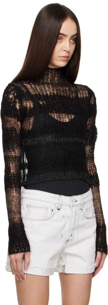 Пуловер rag & bone Lillian Open-Knit Sweater Черно | WAS22FS048FW48, 1