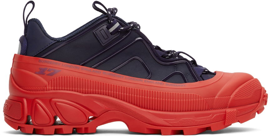 Кецове и обувки Burberry Arthur Sneakers 'Navy & Red ' Червено | 8045537, 0