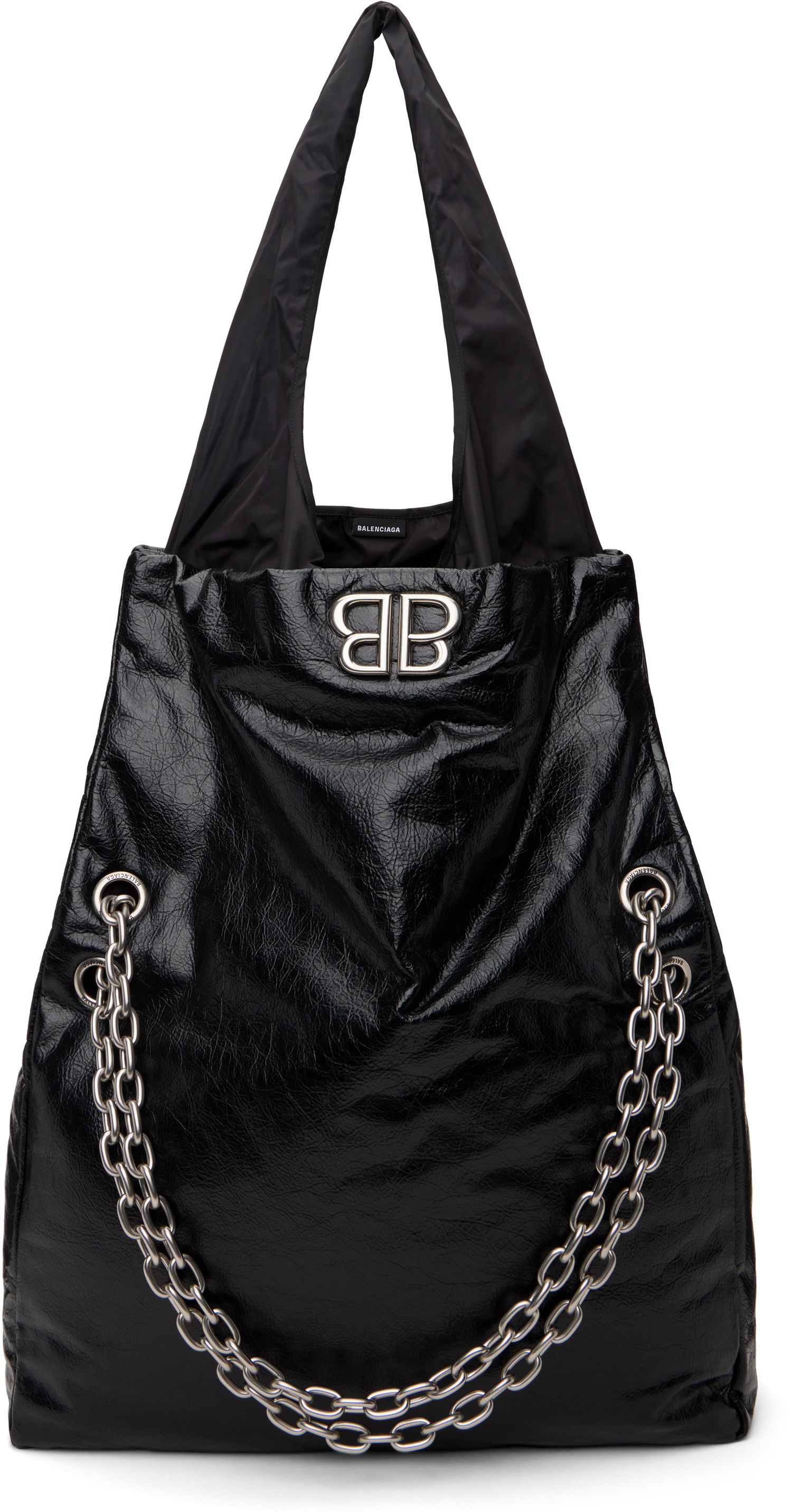 Голяма пазарска чанта Balenciaga Large Chain Tote Bag Черно | 791835 2AA5B, 0