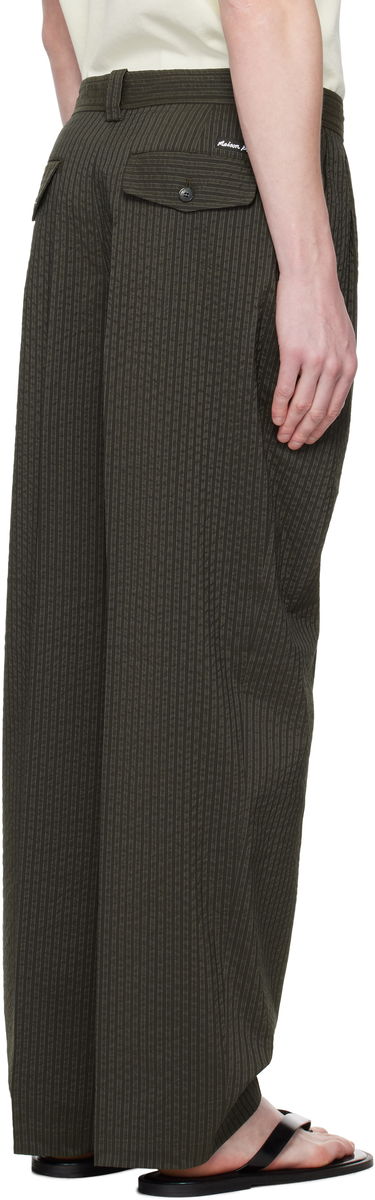 Панталони MAISON KITSUNÉ Maison Kitsuné Relaxed Pleated Trousers Зелено | OM01112WC5032, 2