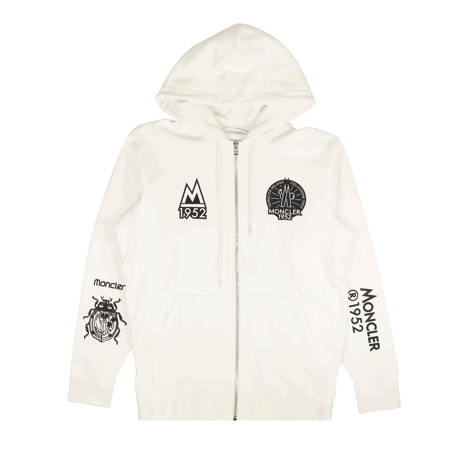 Суитчър Moncler Zip Up 1952 Logo Hoodie Бяло | G20928G00003809KX 001, 0