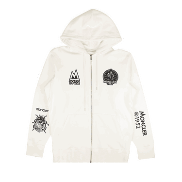Суитчър Moncler Zip Up 1952 Logo Hoodie Бяло | G20928G00003809KX 001, 0