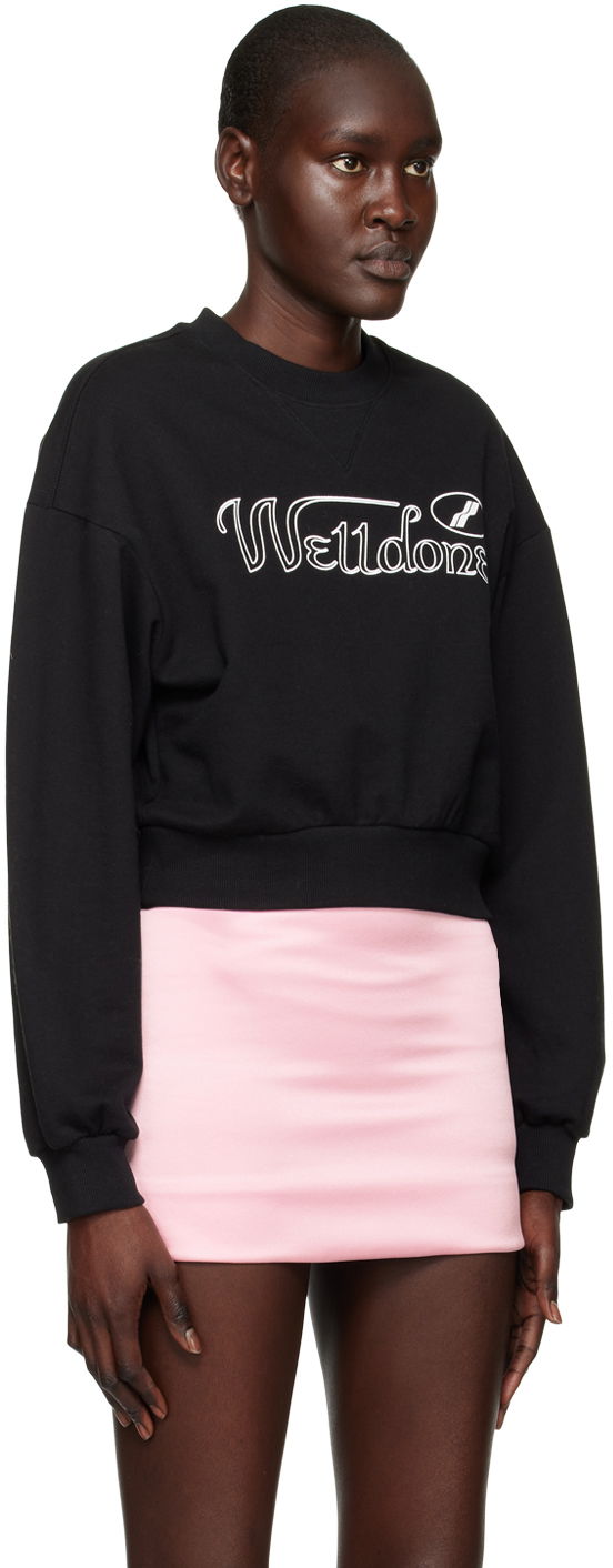 Пуловер We11done We11done Cropped Sweatshirt Черно | WD-TS3-22-860-W-BK, 1