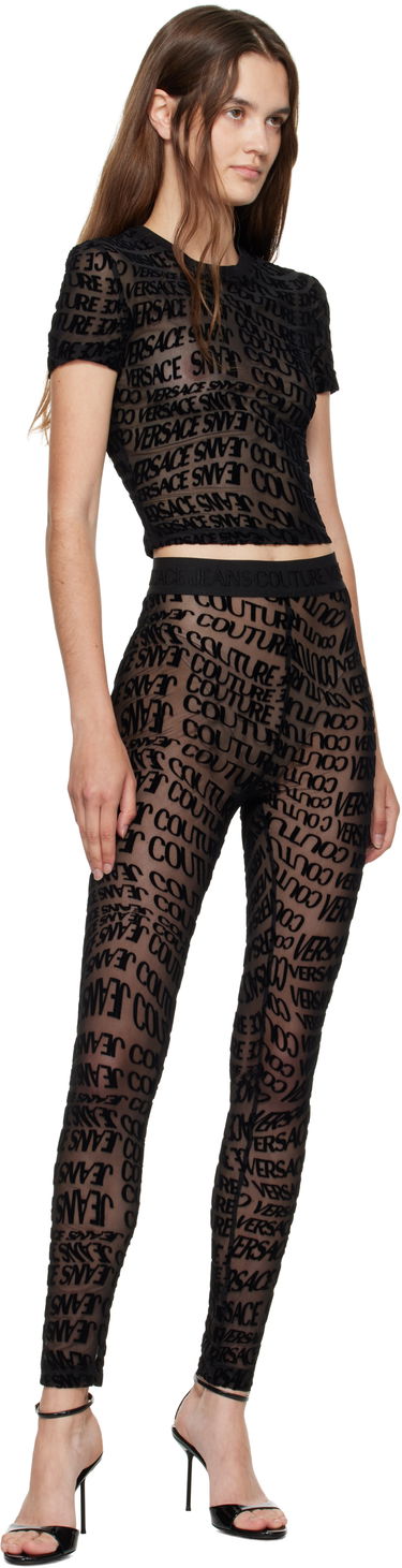 Тениска Versace Versace Jeans Couture Tulle Flock Liquify T-Shirt Черно | E79HAH602_EJS490, 3