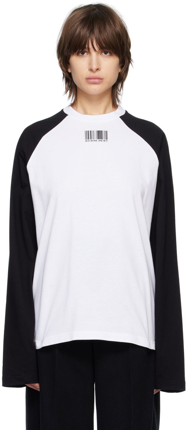 Тениска VETEMENTS Barcode Long Sleeve T-Shirt Бяло | VL16LS140B, 0