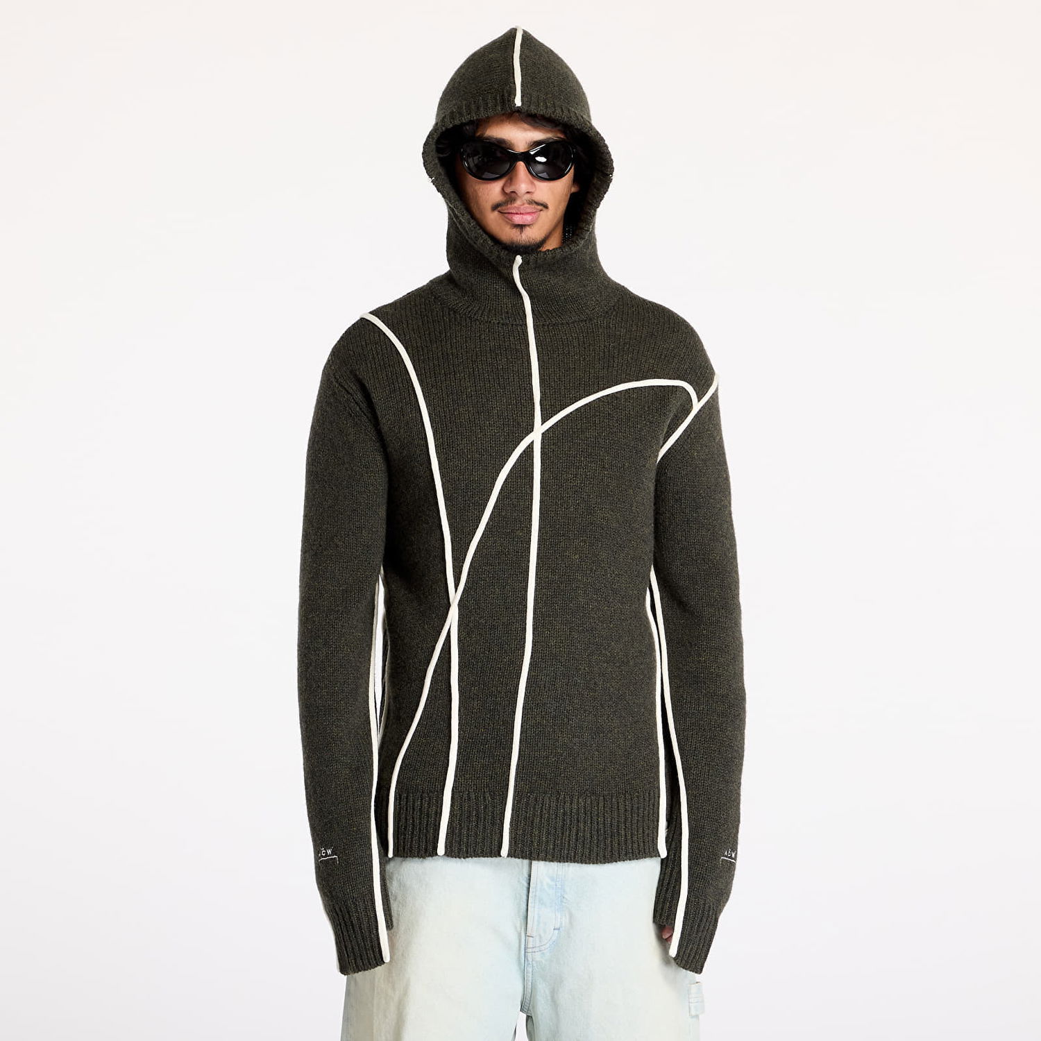 Суитчър A-COLD-WALL* Contour Knit Hoodie Grey-Green/ Olive Grey Сиво | ACWMK184 Grey-Green/ Olive Grey, 0