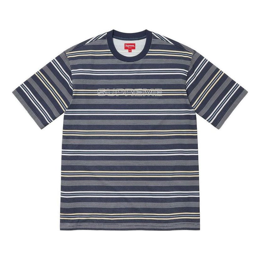 Тениска Supreme Dash Stripe Short Sleeve T-Shirt Синьо | SUP-SS23-278
