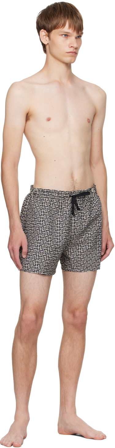Бански Balmain Balmain Monogram Swim Shorts Бежово | BWB641500, 3