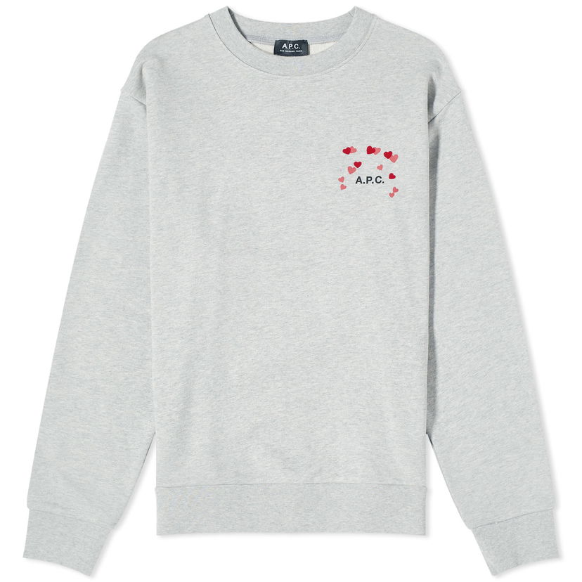 Пуловер A.P.C. alentines Logo Crewneck Сиво | COEIP-M27895-PLA