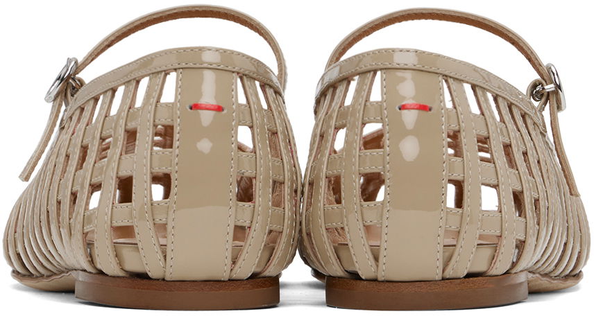 Грижа за обувките Aeyde Aeyde Uma Caged Mary-Jane Ballerina Flats Бежово | A11-FL-RKLS8 FL68-FW24-957-066, 1