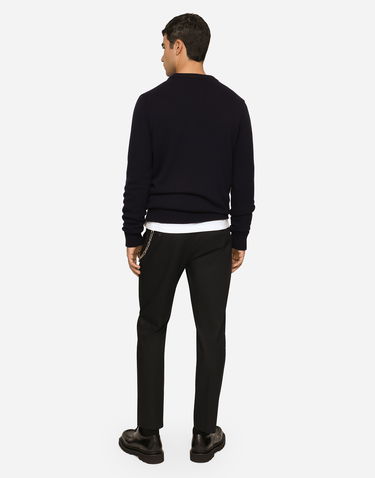 Панталони Dolce & Gabbana Dolce & Gabbana Stretch Gabardine Trousers 44 Черно | GY6IETGG825B0665, 2