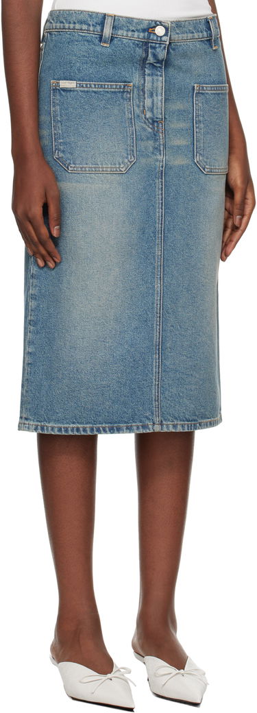 Пола Courrèges Faded Denim Midi Skirt Синьо | 324DJU183DE0033, 1