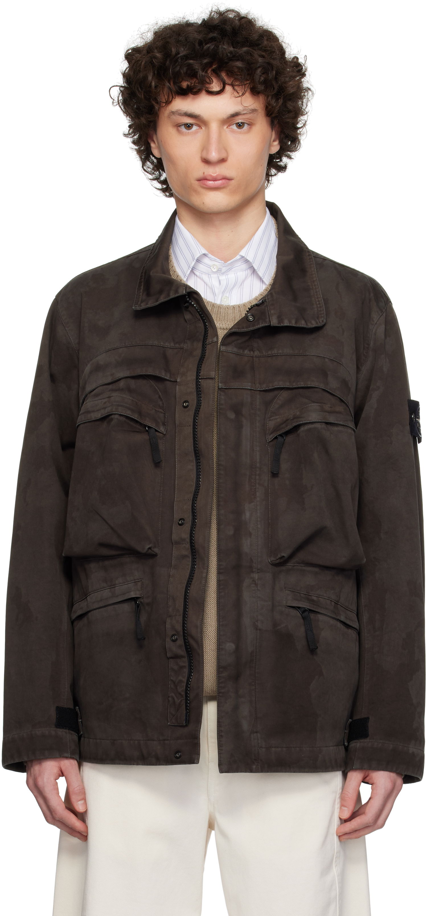 Парка Stone Island Stone Island Laser Camo 3L Raso Gommato Jacket Кафяво | K1S15 4100022 S0078, 0