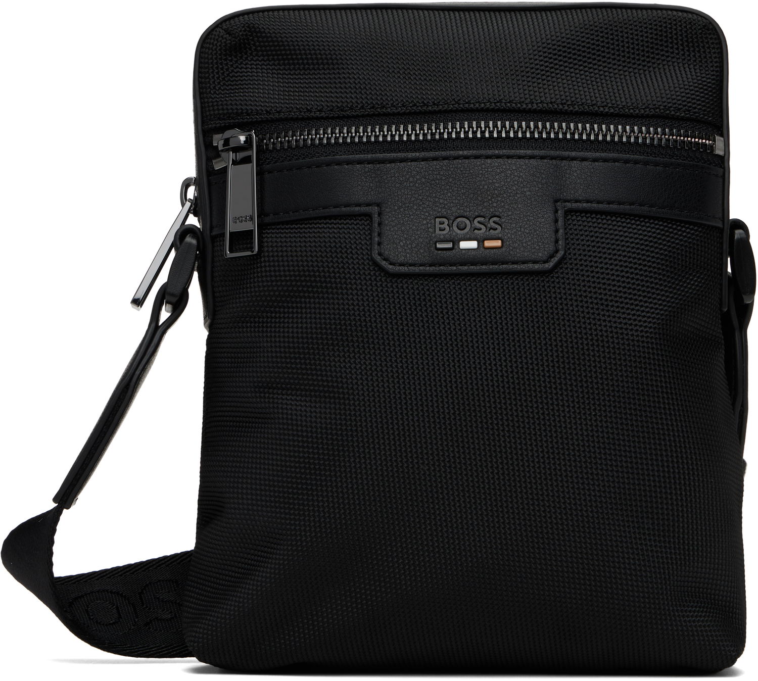 Чанта през рамо BOSS Embossed-Logo Bag Черно | 50536169, 0