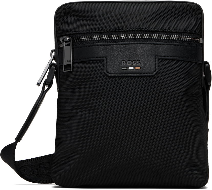 Чанта през рамо BOSS Embossed-Logo Bag Черно | 50536169