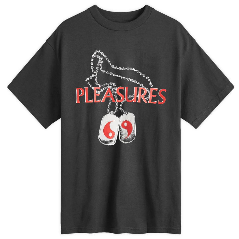 Тениска Pleasures Dog Tags Graphic T-Shirt Черно | P24W049-BLACK