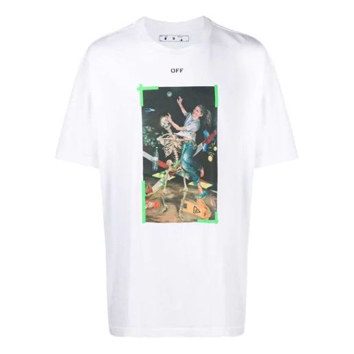 Тениска Off-White Pascal Painting Graphic Oversize T-Shirt Бяло | OMAA038F20FAB0150155
