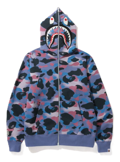 Суитчър BAPE Grid Camo Shark Full Zip Hoodie Лилаво | 1I80-115-005