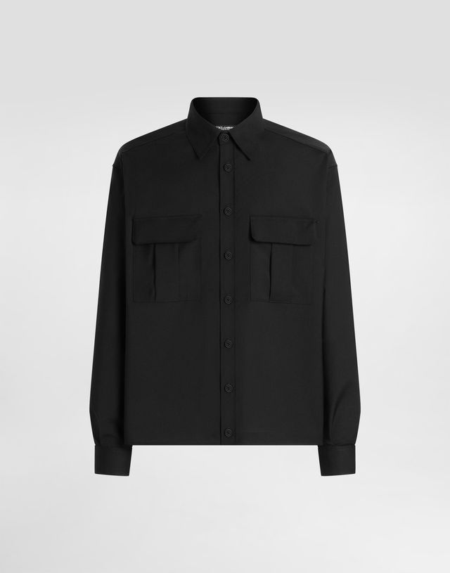 Dolce & Gabbana Wool Blend Canvas Shirt