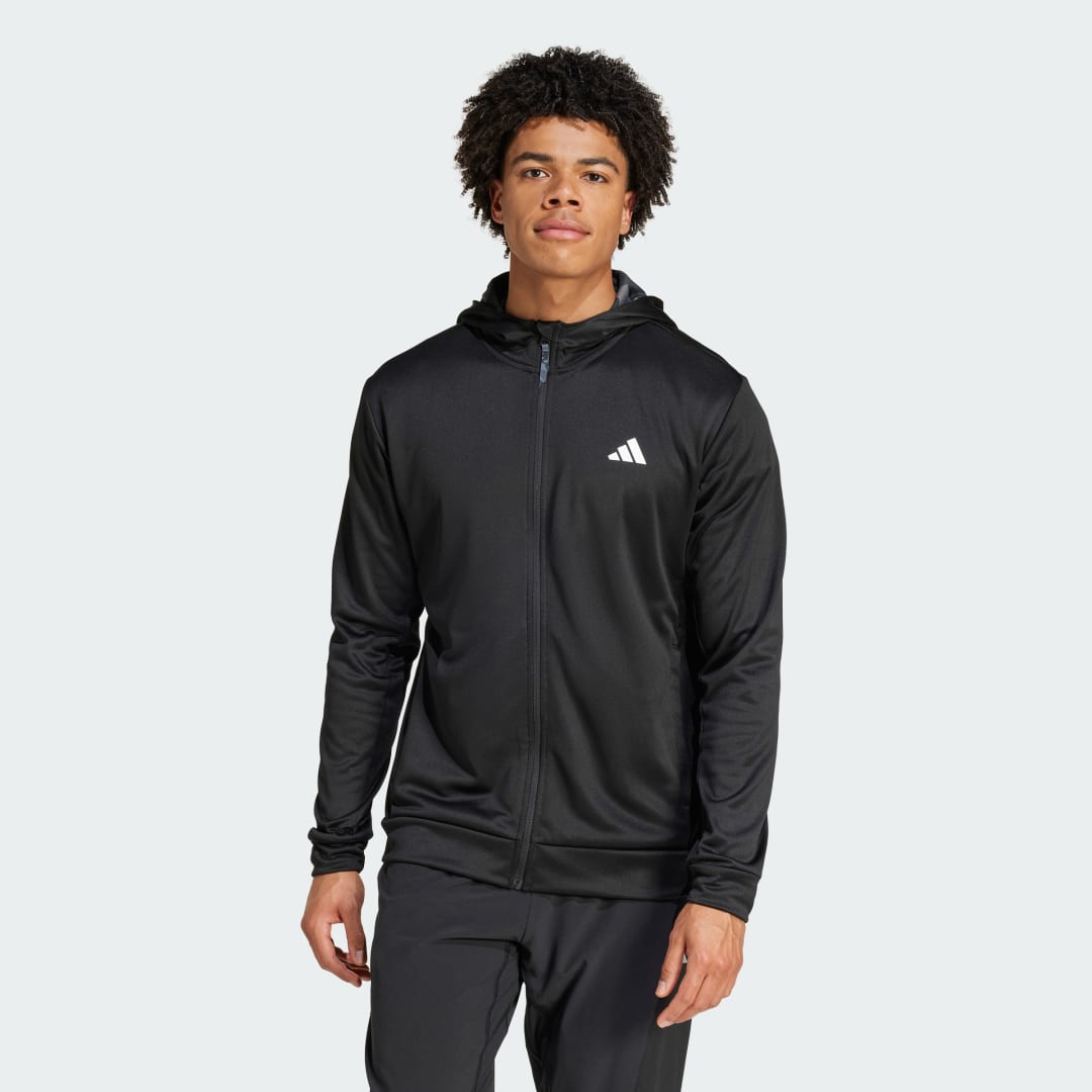 Суитчър adidas Performance Train Essentials Camo Full-Zip Hoodie Черно | IS6149, 0