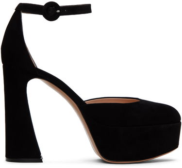 Кецове и обувки Gianvito Rossi D'Orsay Suede Platform Heels Черно | G40389.70RIC.CAM, 0