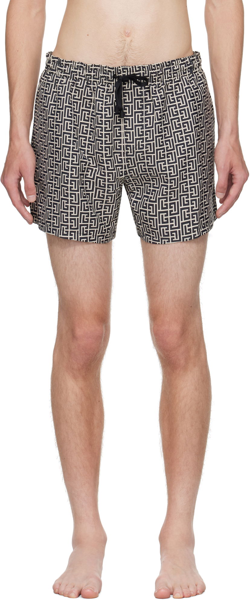 Бански Balmain Balmain Monogram Swim Shorts Бежово | BWB671500