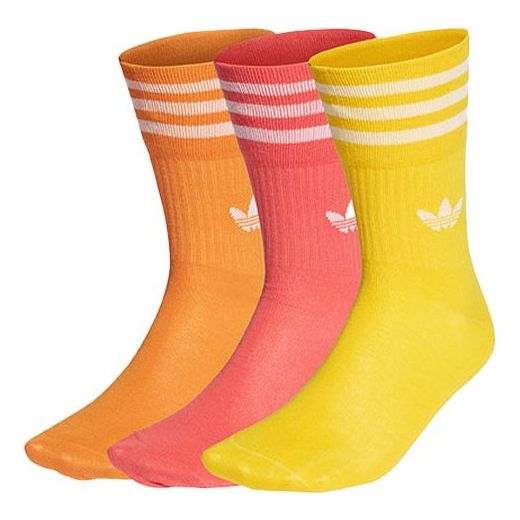 Чорапи adidas Originals Mid Cut Logo Jacquard Socks 3-Pack Многоцветен | HG5688, 0