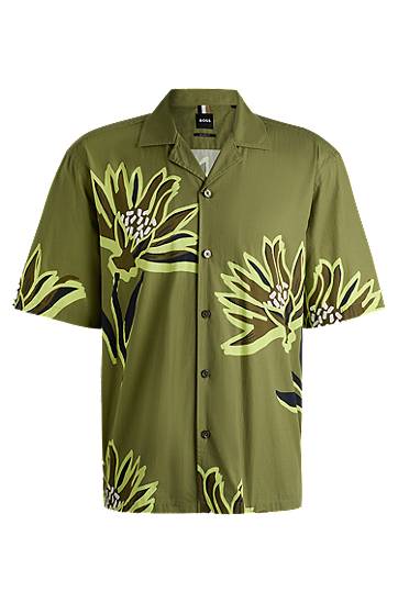 Relaxed Fit Floral Print Cotton Shirt
