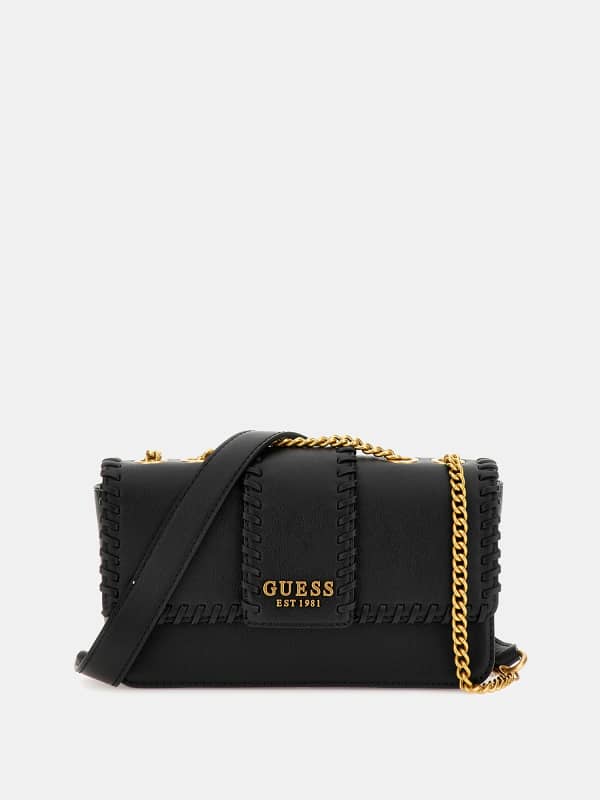 Дамска чанта GUESS Libera Raised-Seam Crossbody Черно | HWBA9002210