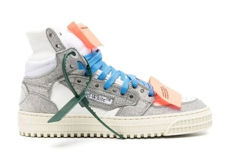 Кецове и обувки Off-White 3.0 Off Court High-Top White Silver Glitter W Сиво | OWIA112S23LEA0050172, 0