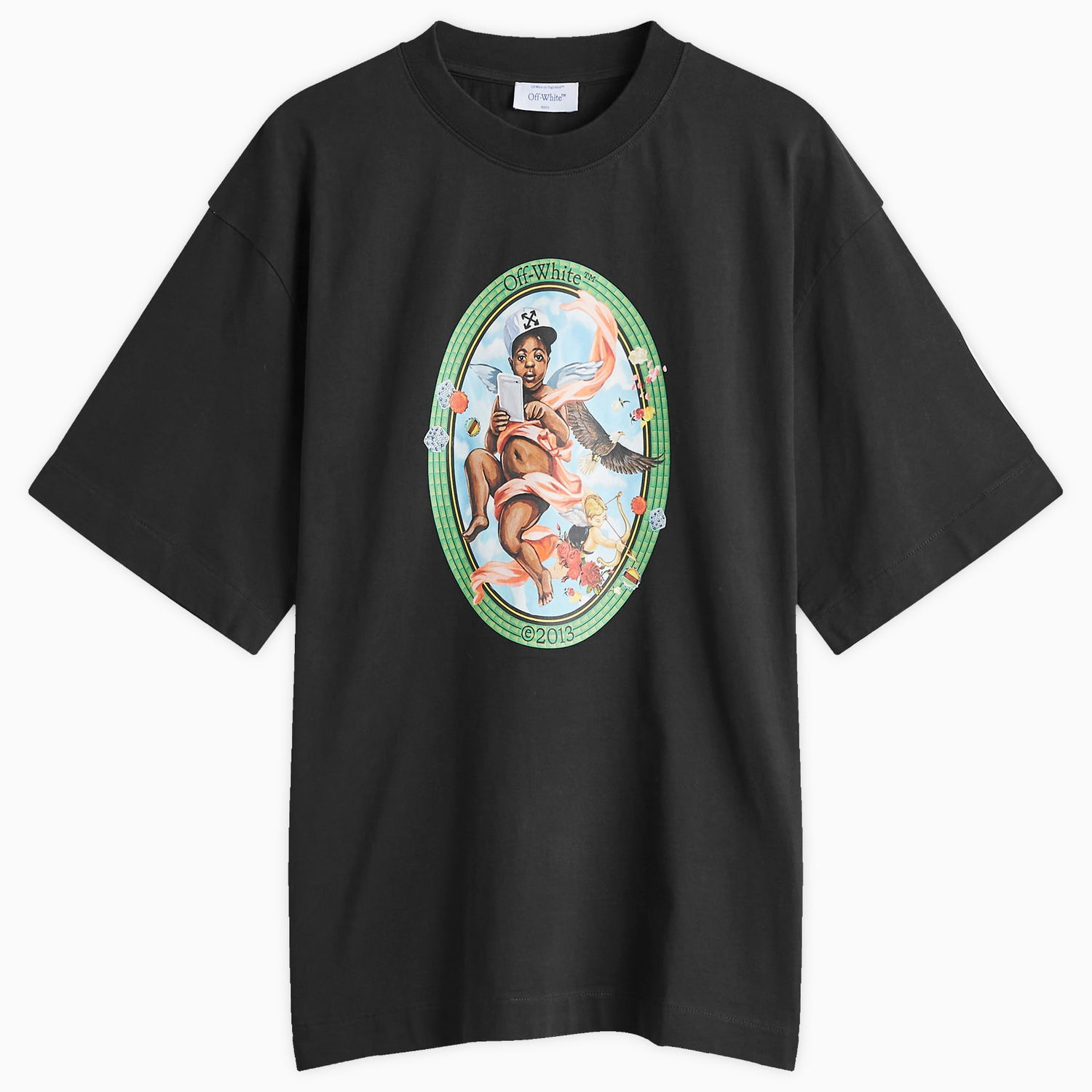 Тениска Off-White Fresco Oval Skate T-Shirt Черно | OMAA120S25JER0021001, 1